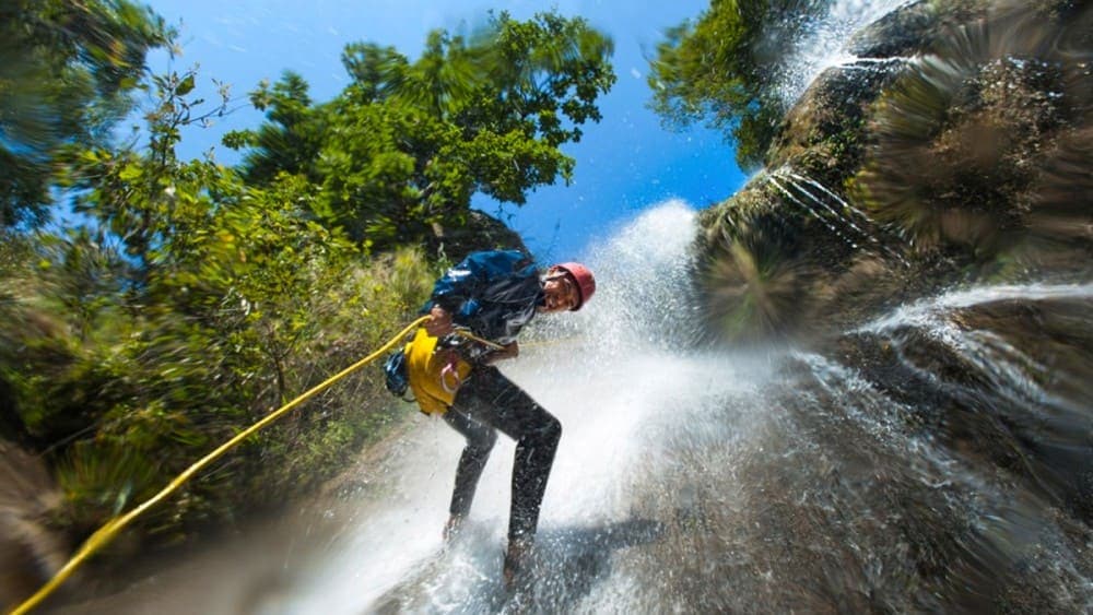 Canyoning adventure in Nepal waterfalls
