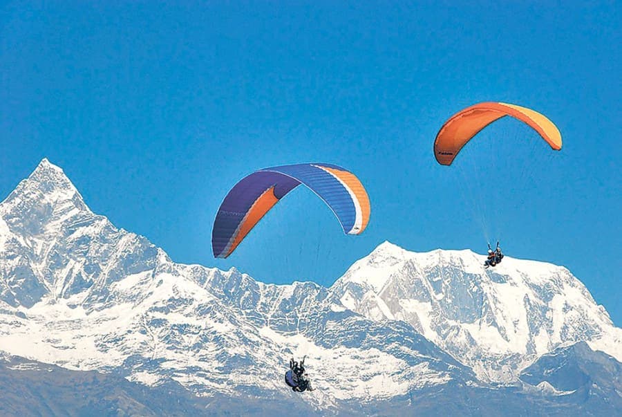 Paragliding in Pokhara with Himalayan views Nepal